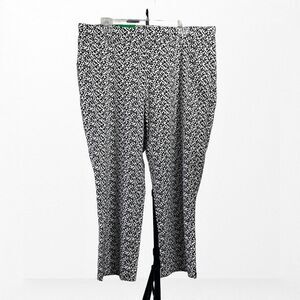 Hilary Radley Woman Seersucker Pull-On Ankle Pants Black White Size XL‎